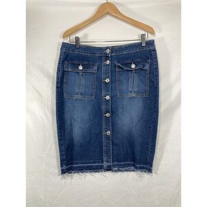 Vintage Roebuck & Co 1980's Women Denim Cowboy Jean Knee Length Skirt Size 10